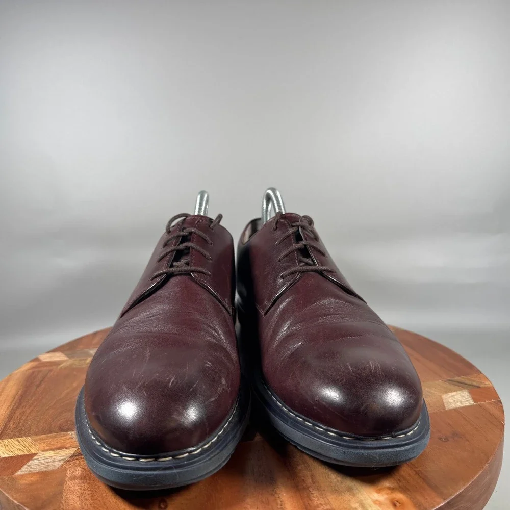 Clarks Tor England Mens Burgundy Leather Derby Shoes 261206997 Size 8 M